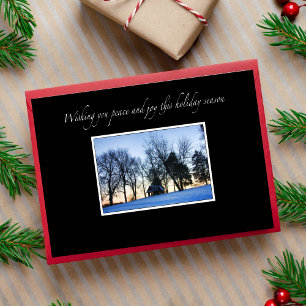 Carte de Noël Élégante de Paix et de Joie d'Hiver