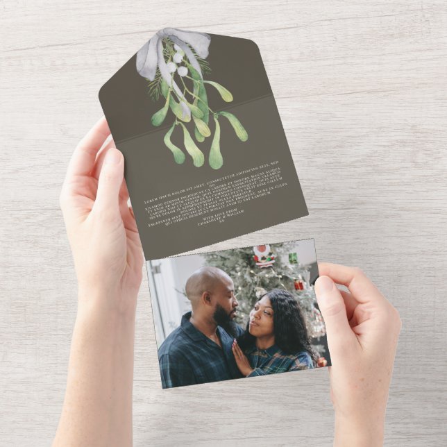 Carte de Noël élégante Mistletoe (Déchirure)