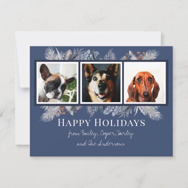 Carte de Noël Elégante Photo Pet Personnalisée (Devant)