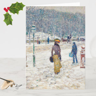 Carte de Noël élégante vintage de New York sous la
