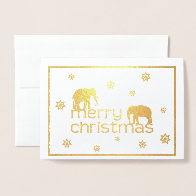 Carte de Noël éléphant (Devant avec enveloppe)
