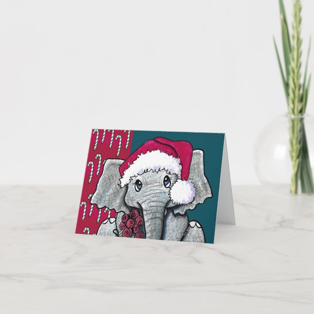 Carte de Noël éléphant (Devant)
