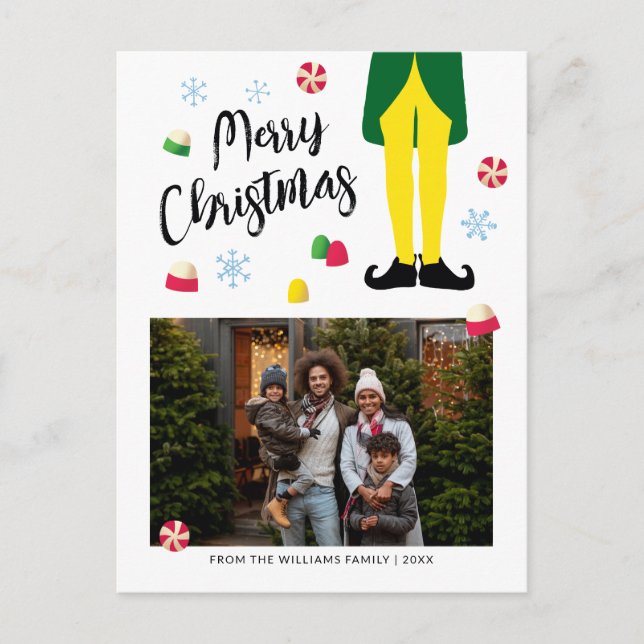 Carte de Noël Elf avec photo (Devant)