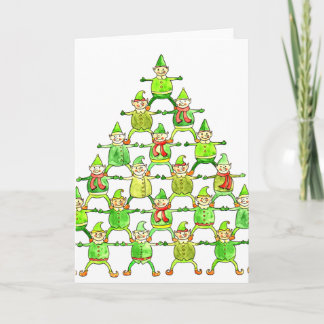 Carte de Noël Elf Tree