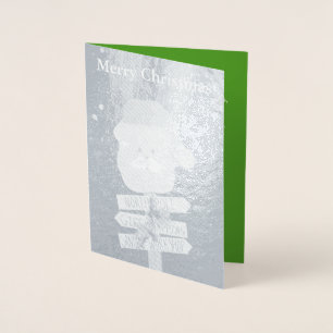 Carte de Noël en argent du Père Noël