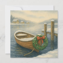 Carte de Noël en bateau