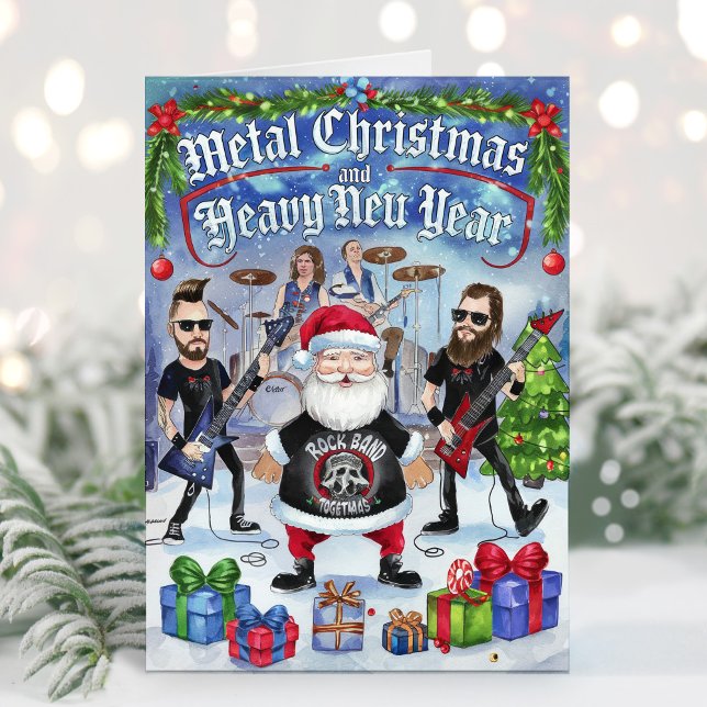 Carte de Noël en métal lourd Père Noël amusante (Créateur téléchargé)