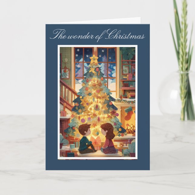Carte de Noël en papier coupé de charme (Devant)