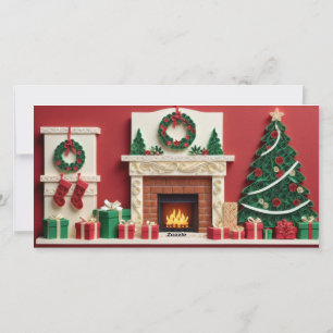 Carte de Noël en papier découpé en quilling