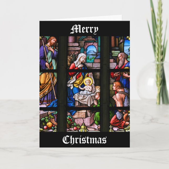Carte de Noël en verre souillé (Devant)