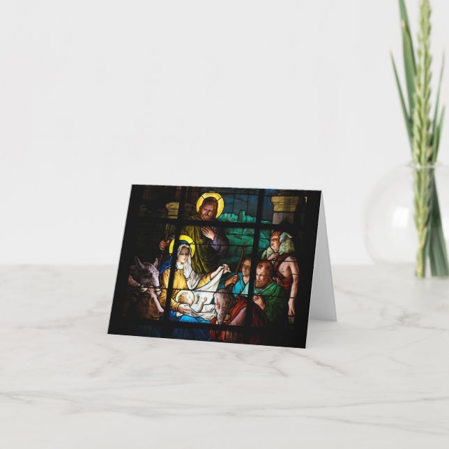 Carte de Noël en verre souillé (Devant)