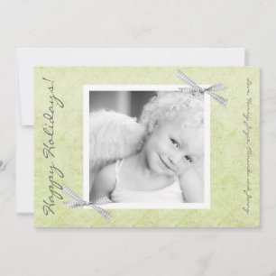 Carte de Noël En vichy ruban vert 5x7