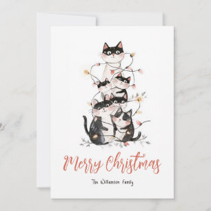 Carte de Noël Entanged Cats