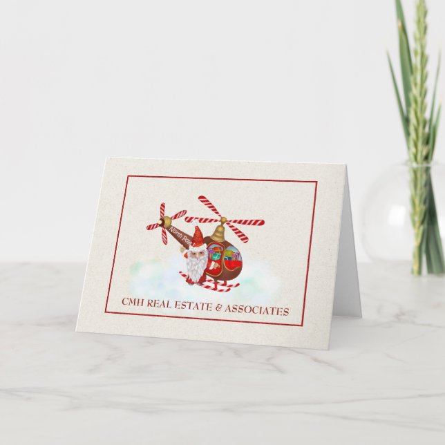 Carte de Noël Entreprise avec Père Noël (Devant)