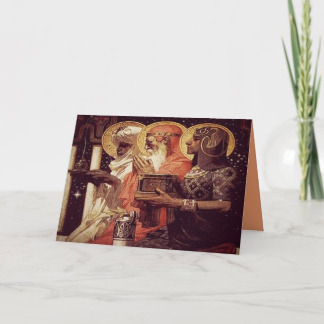 Carte de Noël Epiphanie Trois Rois modifiable (Devant)