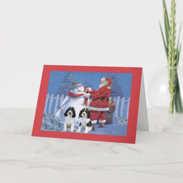 Carte de Noël espagnole Springer Père Noël et (Devant)