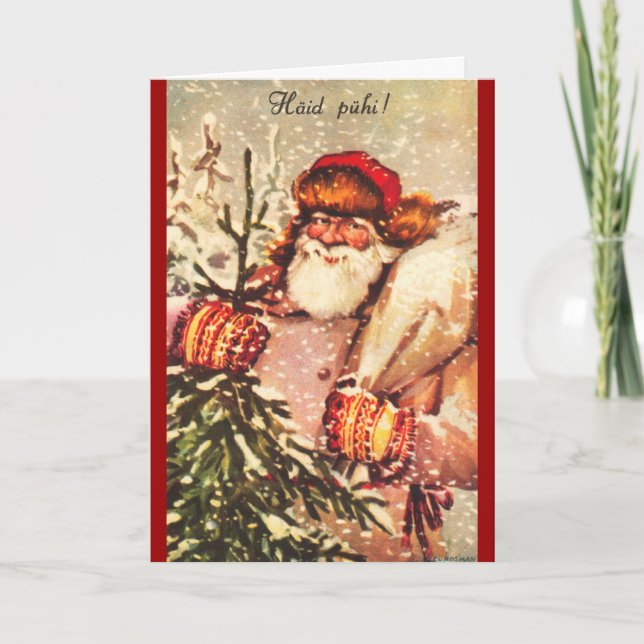 Carte de Noël estonienne du père noël (Devant)