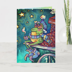 Carte de Noël et de Nouvel An Cozy Frog