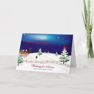 Carte de Noël et poème "Père Noël de attente "