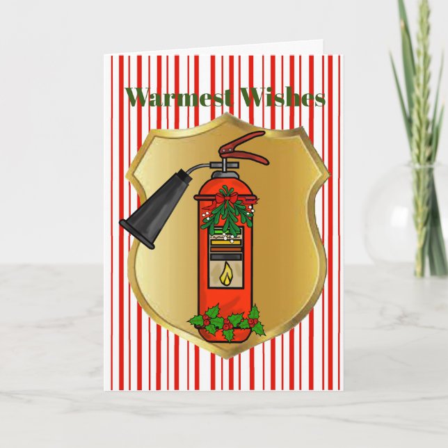 Carte de Noël Extinctrice de feu (Devant)