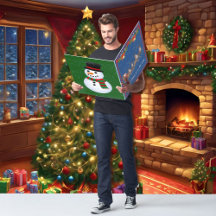 Carte de Noël extra grande du Père Noël à l'enfant
