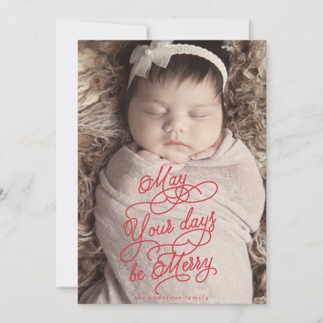 Carte de Noël faire-part de naissance (Devant)