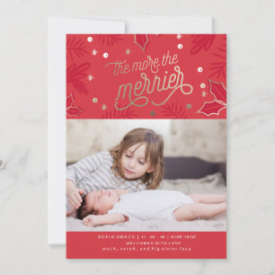 Carte de Noël faire-part de naissance