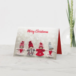 Carte de Noël faite main d'anges d'hiver de Knit