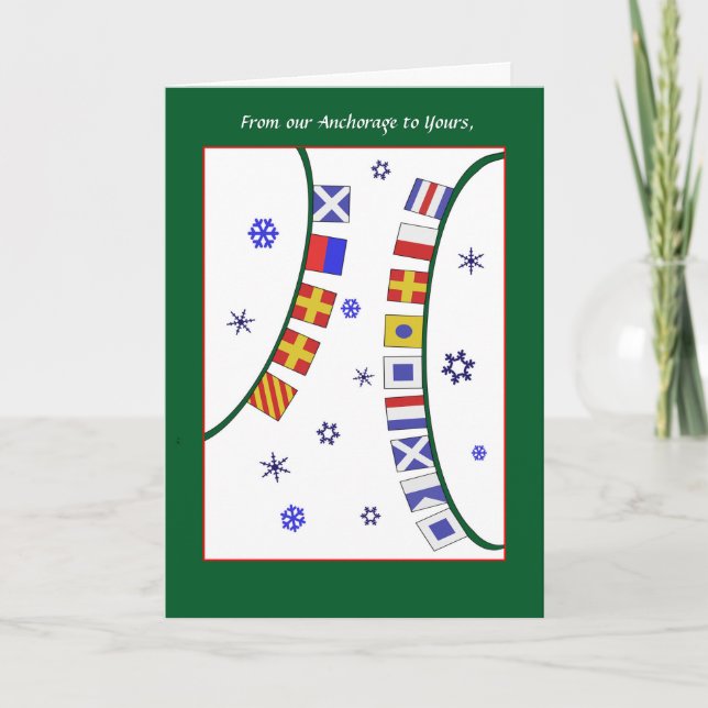 Carte de Noël faite sur commande de drapeau de (Devant)