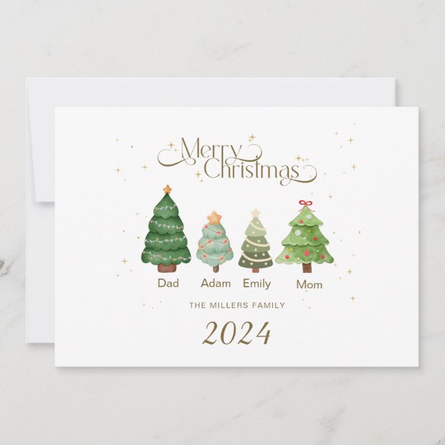 Carte de Noël familiale Joyeux Noël personnalisé (Devant)