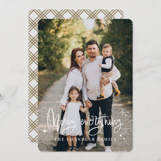 Carte de Noël familiale Joyeux Tout (Devant / Derrière)