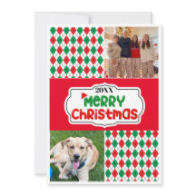 Carte de Noël familiale lumineuse et festive