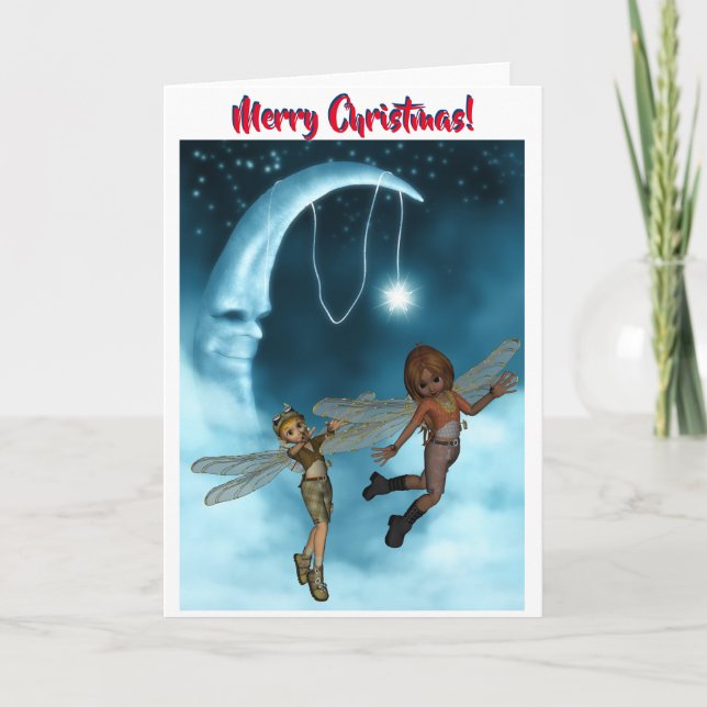 Carte de Noël féerique de Steampunk (Devant)