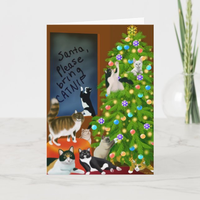 Carte de Noël Feline (Devant)