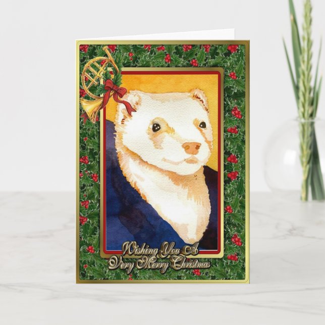 Carte de Noël Ferret Blank (Devant)