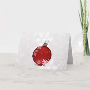 carte de Noël festive argent rouge pour entreprise
