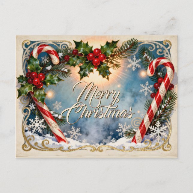 Carte de Noël festive avec éclat (Devant)