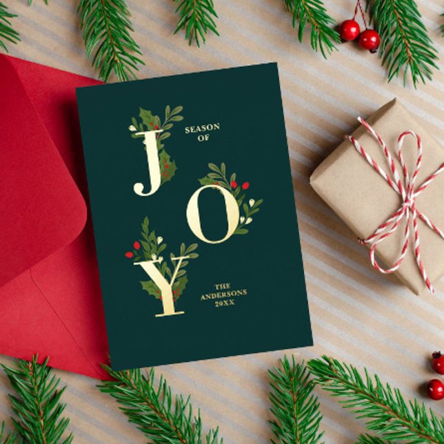 Carte de Noël Festive avec Feuilles Holly (Créateur téléchargé)