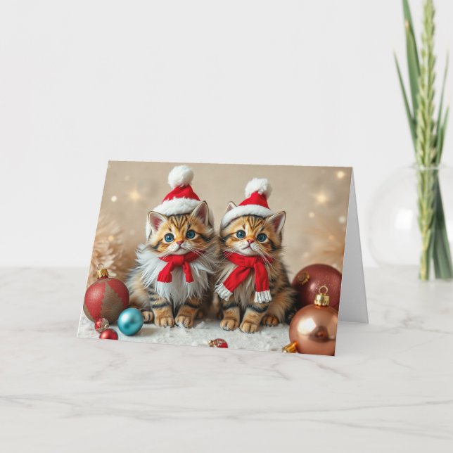 Carte de Noël Festive Cats (Devant)
