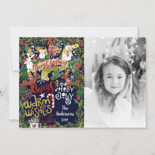 Carte de Noël festive et fantaisiste