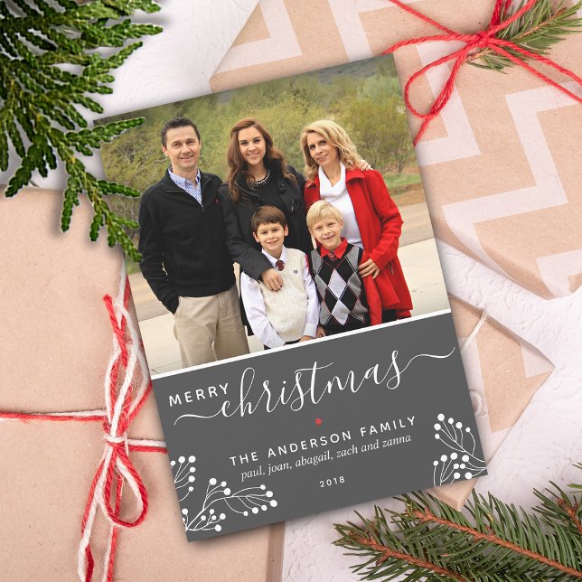 Carte de Noël festive et joyeuse (Festive Merry Christmas Photo Holiday Card)
