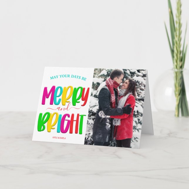 Carte de Noël Festive Joyeux et Bright Photo (Devant)