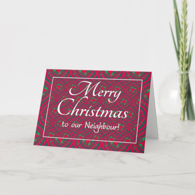 Carte de Noël festive pour Voisin Rouge Vert (Devant)