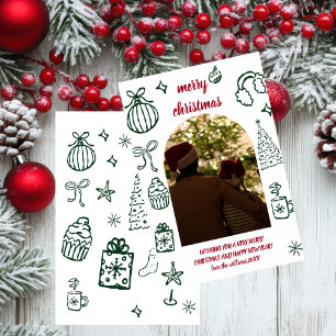 Carte de Noël festive rétro fantaisiste avec arche