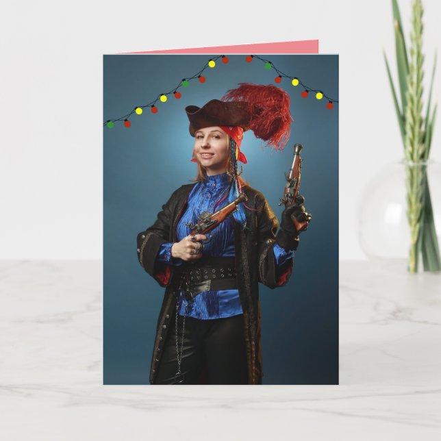 CARTE DE NOËL FILLE PIRATE (Devant)