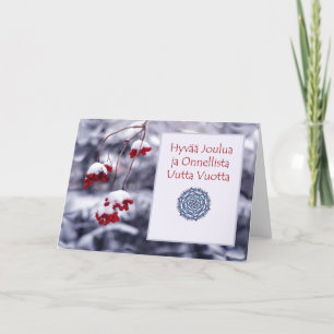 Carte de Noël finlandaise, Hyvaa Joulua, baies