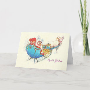 Carte de Noël finlandaise vintage de Hyvää Joulua