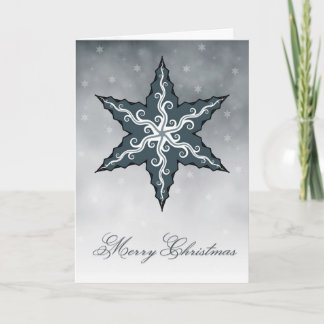 Carte de Noël Flacon de neige bleu