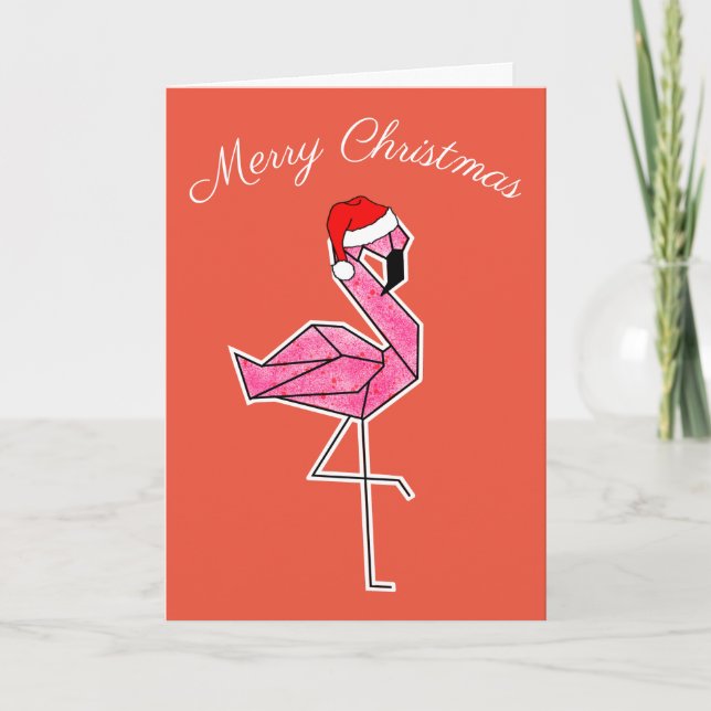 Carte de Noël Flamant rose (Devant)