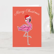 Carte de Noël Flamant rose
